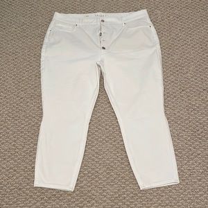 High-Rise Button-Fly Skinny Crop Jeans